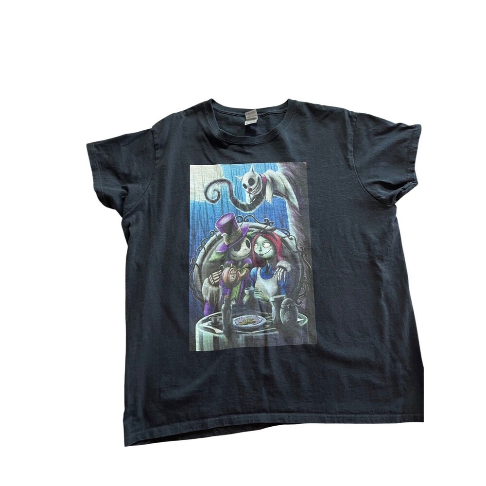 Nightmare Before Christmas Jack & Sally Xl Golden Tee Shirt Unisex